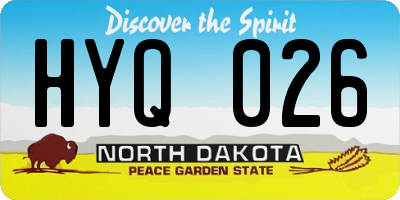 ND license plate HYQ026