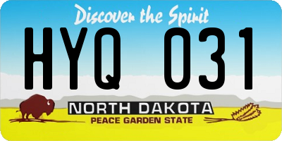 ND license plate HYQ031
