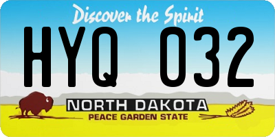 ND license plate HYQ032