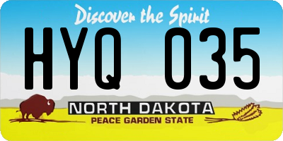 ND license plate HYQ035
