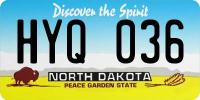 ND license plate HYQ036