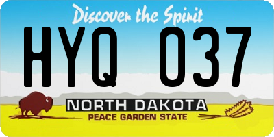 ND license plate HYQ037