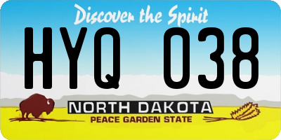 ND license plate HYQ038
