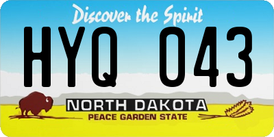 ND license plate HYQ043