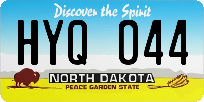 ND license plate HYQ044