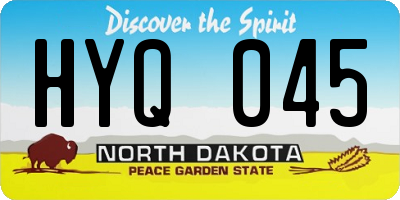ND license plate HYQ045