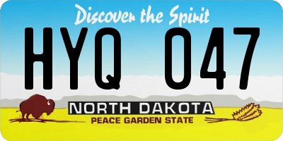 ND license plate HYQ047
