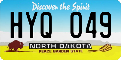 ND license plate HYQ049