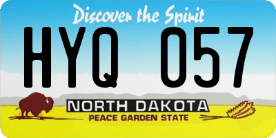 ND license plate HYQ057