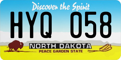 ND license plate HYQ058