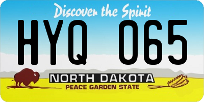 ND license plate HYQ065
