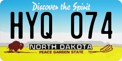 ND license plate HYQ074