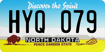 ND license plate HYQ079