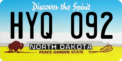 ND license plate HYQ092
