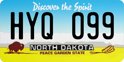 ND license plate HYQ099