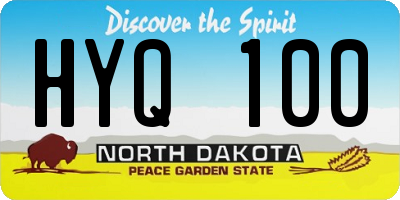 ND license plate HYQ100