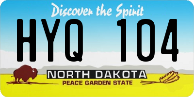 ND license plate HYQ104