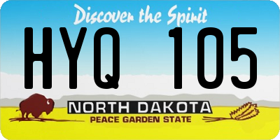 ND license plate HYQ105