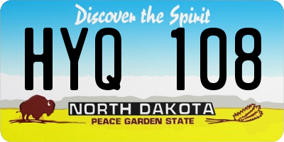 ND license plate HYQ108