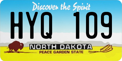 ND license plate HYQ109
