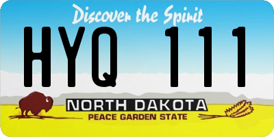 ND license plate HYQ111