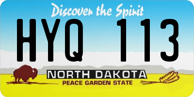 ND license plate HYQ113