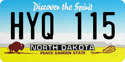 ND license plate HYQ115