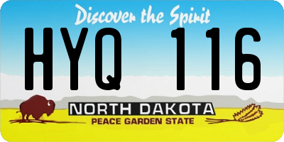 ND license plate HYQ116