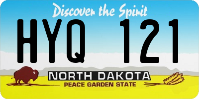 ND license plate HYQ121