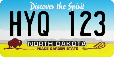 ND license plate HYQ123