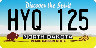 ND license plate HYQ125