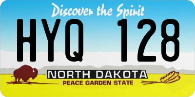 ND license plate HYQ128