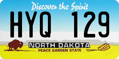 ND license plate HYQ129