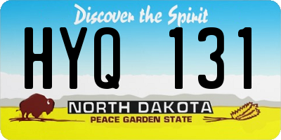 ND license plate HYQ131