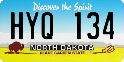 ND license plate HYQ134