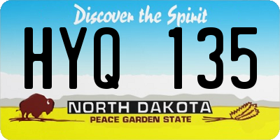 ND license plate HYQ135