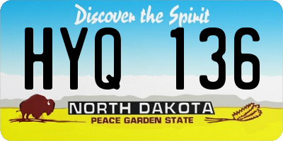 ND license plate HYQ136