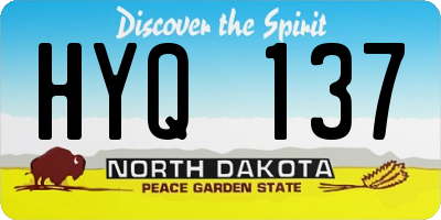 ND license plate HYQ137