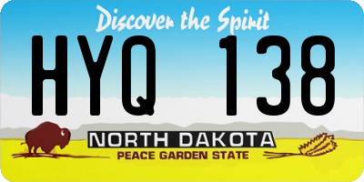 ND license plate HYQ138