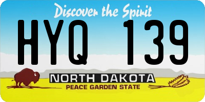 ND license plate HYQ139