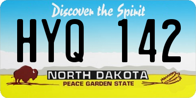 ND license plate HYQ142