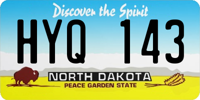 ND license plate HYQ143