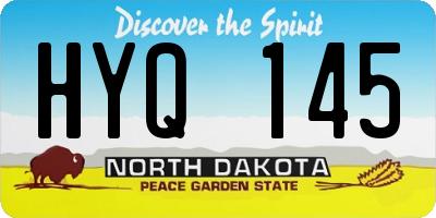 ND license plate HYQ145