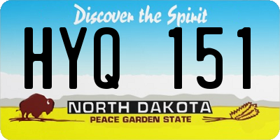 ND license plate HYQ151