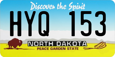 ND license plate HYQ153