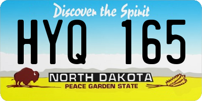ND license plate HYQ165