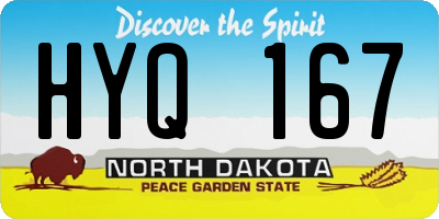 ND license plate HYQ167