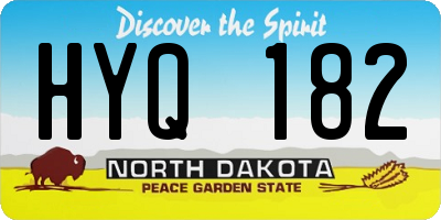 ND license plate HYQ182