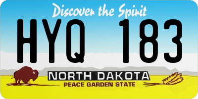 ND license plate HYQ183