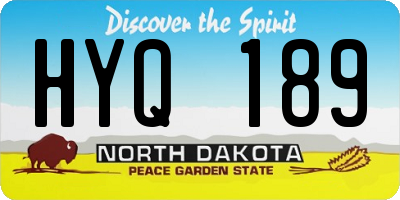 ND license plate HYQ189